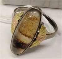 Vintage Sterling Silver w/ Agate Ring