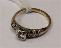 Antique 8K Solid Gold & Diamond Wedding Ring