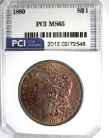 1880 Morgan MS65 LISTS $550
