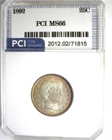 1892 Quarter MS66 LISTS $1550