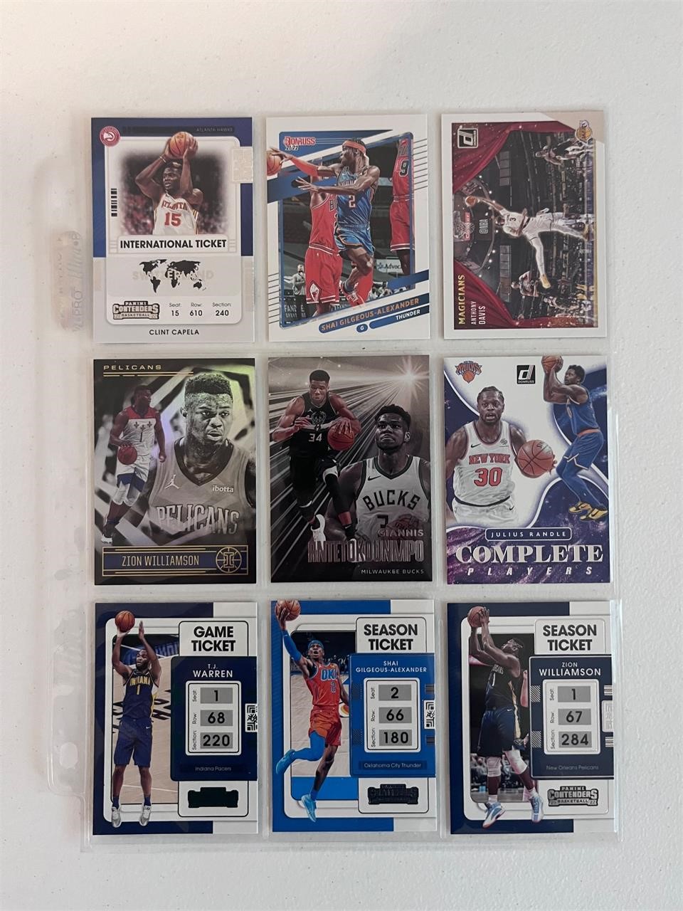 NBA Cards Giannis, Shai, Zion, Randle