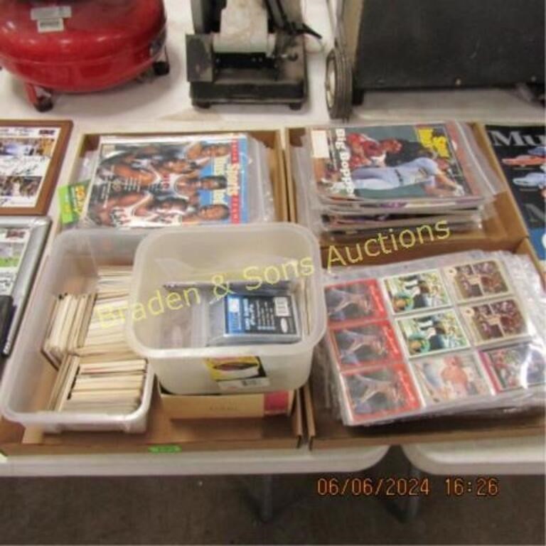 GROUP OF 4 BOXES OF ASSORTED SPORTS CARDS AND