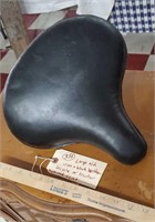 Large antique leather & iron bicycle seat
