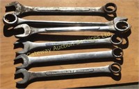Six wrenches 2 inch to 1i inch 7/16.