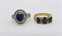 Sterling Sapphire Rings Size 7