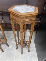 Vintage ornate marble top oriental stand