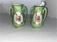 Vintage Hand Painted Floral, double handled