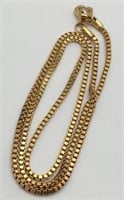 Gold Tone Box Chain Necklace
