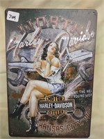 Harley Davidson, KC, MO Metal Sign, 12" x 8"