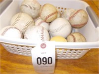 Box w/Several Baseballs & Softballs