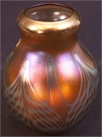 A 6" art glass vase marked Charles Lotton