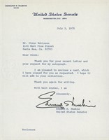 Edmund Muskie signed letter