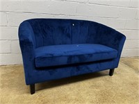 Blue Upholstered Loveseat