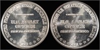 (2) 1 OZ .999 SILVER 1981 US ASSAY OFFICE ROUNDS
