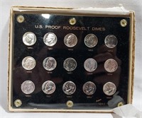U.S. Proof Roosevelt Dimes 1950-1964 Cap Holder