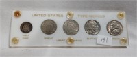 U.S. Type Nickels 5 Pieces Cap Holder