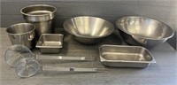 (8) Stainless Steel Pans & Other