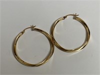Stamped 14K Gold Hoop Earrings