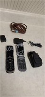 LG and AT&T flip phones with charger