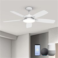 52 Smart Ceiling Fan with Lights  White