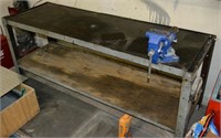 6' x 3" Long Steel Frame Formica Top Workbench