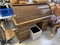 NICE ROLL TOP DESK W MORE SEE NOTE