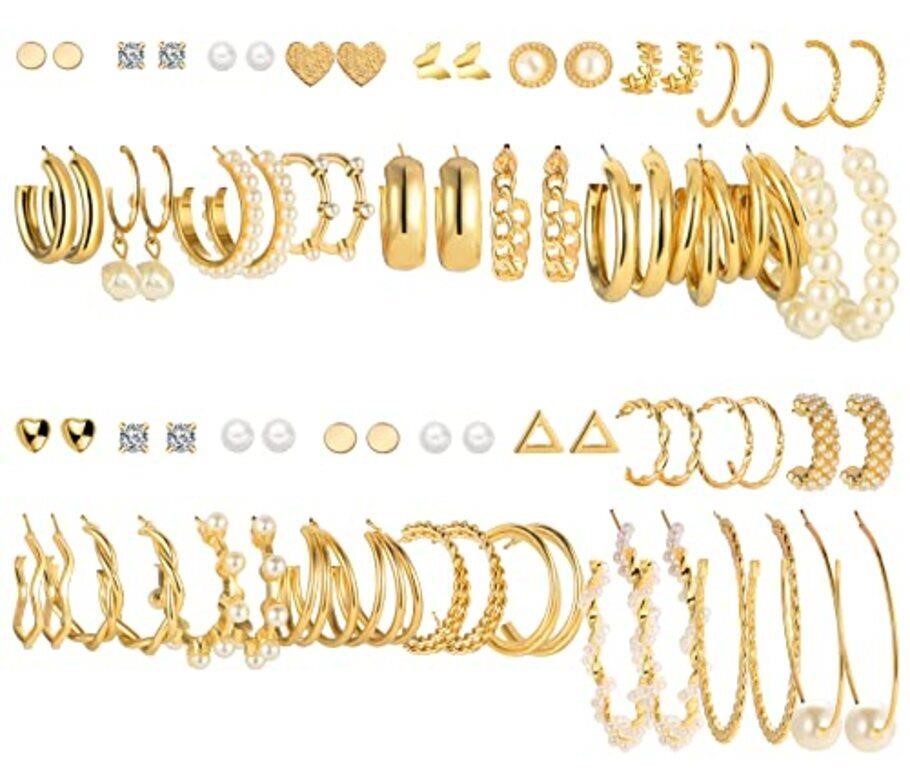 36 Pairs Gold Earrings Set for Women Girls,