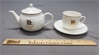 McCormick Tea Kettle, Cup and Saucer