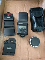 TRAY OF CAMERA LENSES AND ACCESSORIES
