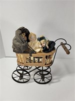 Mini Porcelain Dolls in Carriage