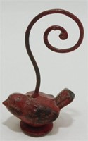 Cast Iron Bird Card Photo Holder - Super Cute! 4”