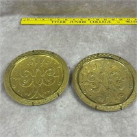 2 Brass Wall Plate Decorations