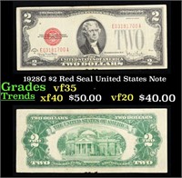 1928G $2 Red Seal United States Note Grades vf++