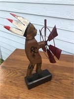 Vintage wooden and metal folk art Indian whirly