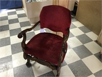 ANTIQUE HEAVILY CARVED CHAIR