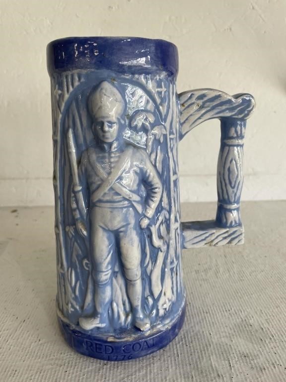 Vintage 8" Red Coat 1776 Soldier Stein