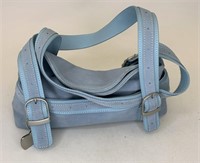 Blue sisters suede fold over purse appears new