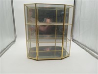 Mirror Back Brass glass hanging display