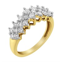 10k Gold Round 1.00ct Diamond Cluster Ring