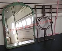 Vtg Metal framed mirror & mirror frame