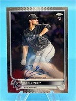 Zach Pop Topps Chrome Rookie Auto