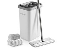 YQuiNB Microfiber Flat Mop and Bucket White/Gray