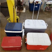 Lot of Four Picnic Coolers