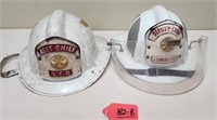 (2) Leominster MA Fire Helmets