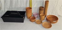 Terracotta Pots & Saucers (Various Sizes), Caddy