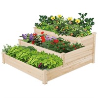 N2559  Topeakmart 3 Tier Raised Garden Bed, Wood