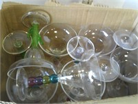 box of plastic martini glasses