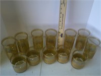 set of glasses with gold trim