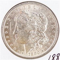 Coin 1880 Morgan Silver Dollar Brilliant Unc.