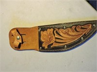 Engraved leather sheath